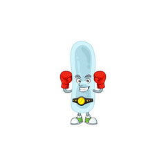 Caricature picture of klebsiella pneumoniae boxing athlete on the arena