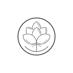 Beauty Cotton flower vector , Simple  icon Cotton flower template symbol nature