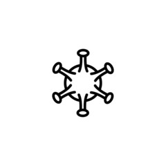 Virus vector icon in linear, outline icon isolated on white background