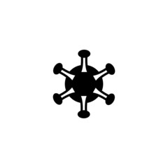 Virus vector icon in black solid flat design icon isolated on white background