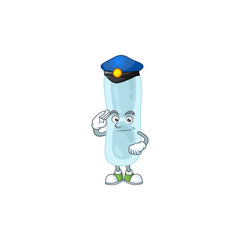 A dedicated Police officer of klebsiella pneumoniae cartoon drawing concept