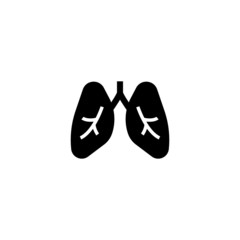 Respiratory system icon vector in black solid flat design icon isolated on white background