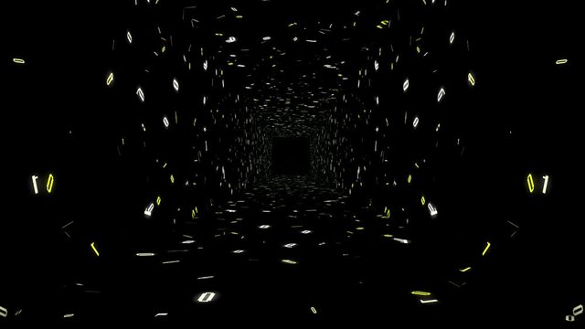 1s and 0s Programing Computer Code Technology in a Seamless Tunnel Loop - Big Data Systems