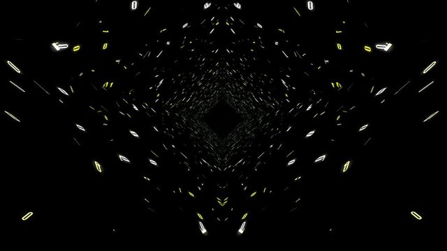 1s and 0s Programing Computer Code Technology in a Seamless Tunnel Loop - Big Data Systems