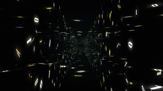 1s and 0s Programing Computer Code Technology in a Seamless Tunnel Loop - Big Data Systems
