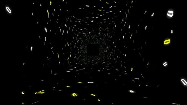 1s and 0s Programing Computer Code Technology in a Seamless Tunnel Loop - Big Data Systems