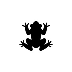 Frog vector icon in black solid flat design icon isolated on white background