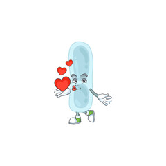 A gorgeous caricature design of klebsiella pneumoniae with red hearts