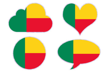 Benin flag in different shapes