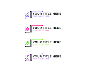 Obraz premium Geometric gradient lower thirds or banner set for video editing, tv news bar 