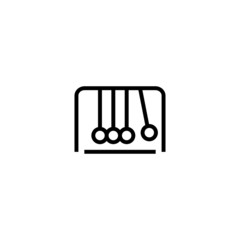 Newton cradle vector icon in linear, outline icon isolated on white background