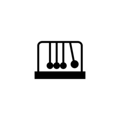 Newton cradle vector icon in black solid flat design icon isolated on white background
