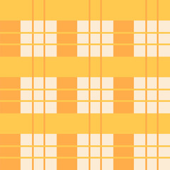 Checked cute vector seamless pattern. Yellow and orange domestic checkered pattern. Isolated.