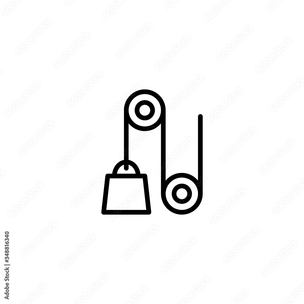 Poster Physics vector icon in linear, outline icon isolated on white background