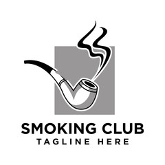 smoking club logo vector design template