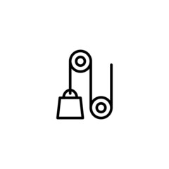 Physics vector icon in linear, outline icon isolated on white background