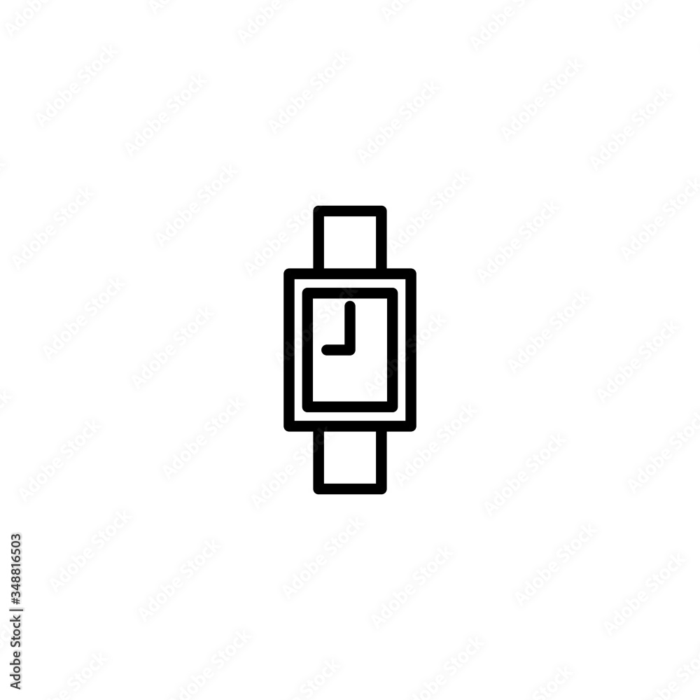 Canvas Prints Watch  vector icon in linear, outline icon isolated on white background