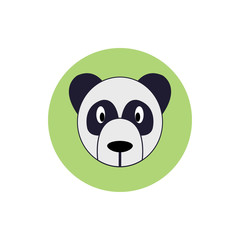 panda head cartoon icon vector design template