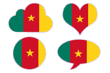 Cameroon flag in different shapes