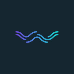 Wave logo design template vector