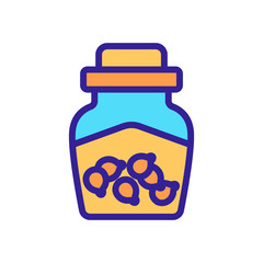 tincture in jar of coriander icon vector. tincture in jar of coriander sign. color symbol illustration