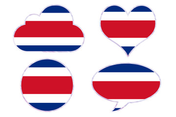 Costa Rica flag in different shapes