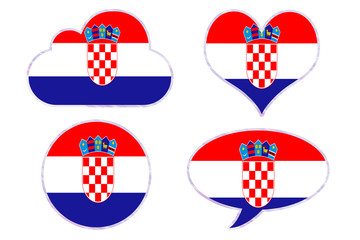 Croatia flag in different shapes