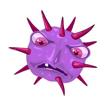Staphylococcus aureus is gram-positive, round-shaped bacterium that is usual member of microbiota of body, found in upper respiratory tract and on skin. Vector cartoon illustration isolated on white.