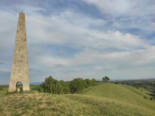 Zagajicka brda Deliblato Serbia stone landmark  in green european desert