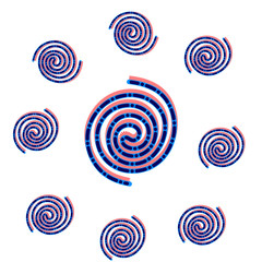 a pattern of bright multicolored lines made of circles on a white background