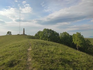 Zagajicka brda Deliblato Serbia stone landmark  in green european desert