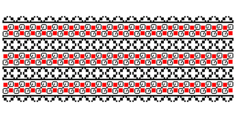 Traditional Romanian folk art knitted embroidery pattern
