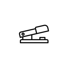 Stapler vector icon in linear, outline icon isolated on white background