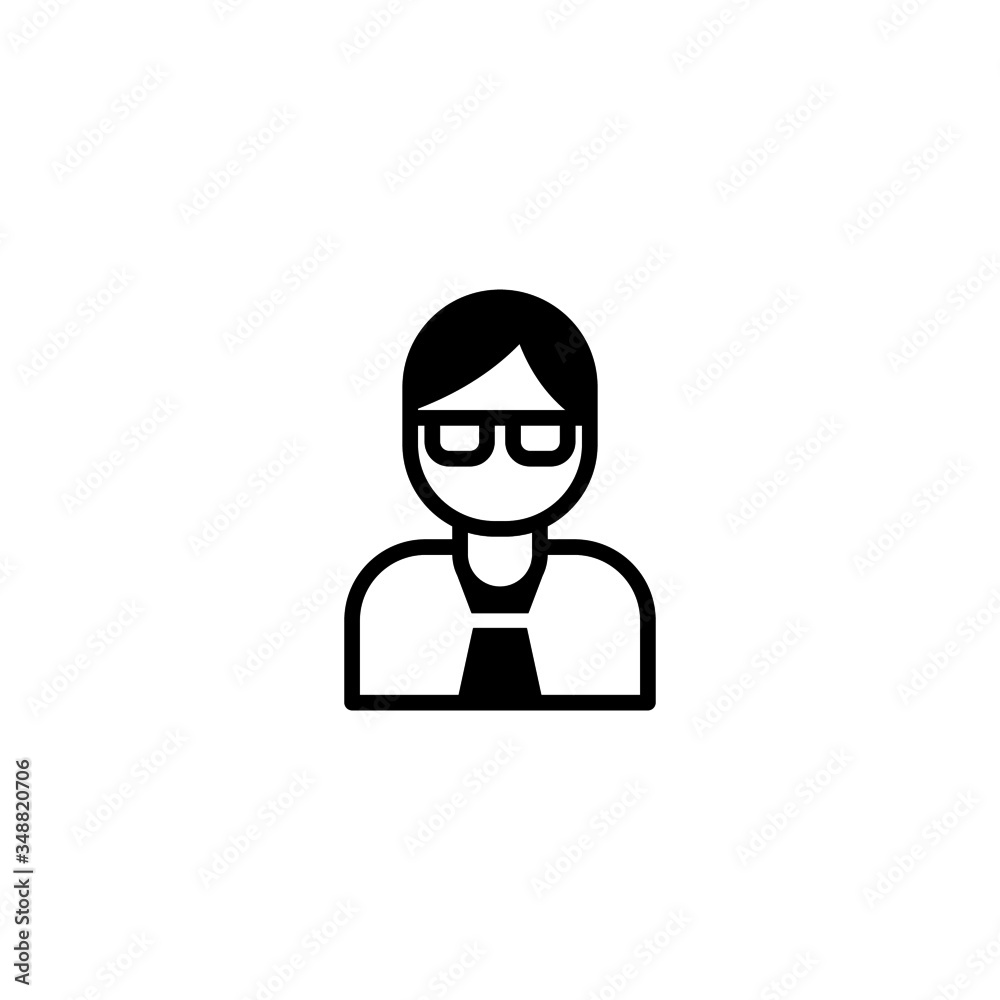 Sticker Teachers vector icon in black solid flat design icon isolated on white background