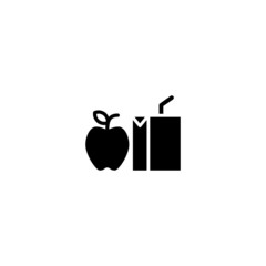 Lunch vector icon in black solid flat design icon isolated on white background