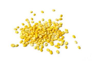 Soybean seeds isolated on a white background.