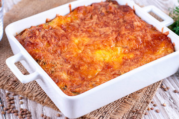 Casserole with vegetables and cheese
