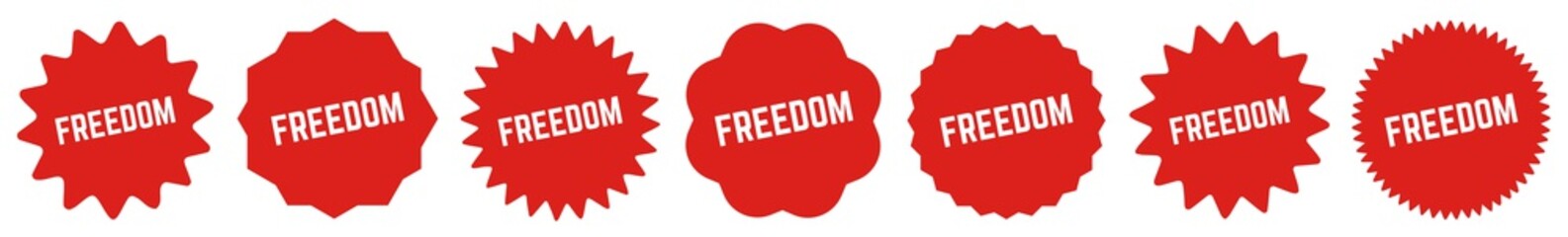 Freedom Tag Red | Icon | Sticker | Label | Variations