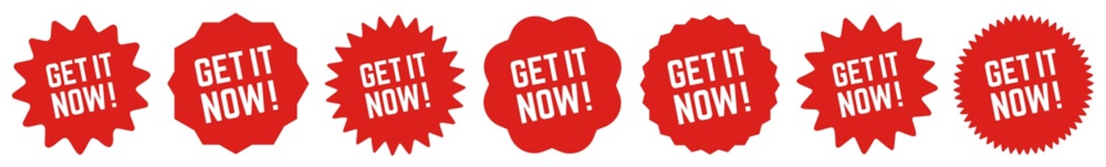 Get It Now! Tag Red | Icon | Sticker | Deal Label | Variations