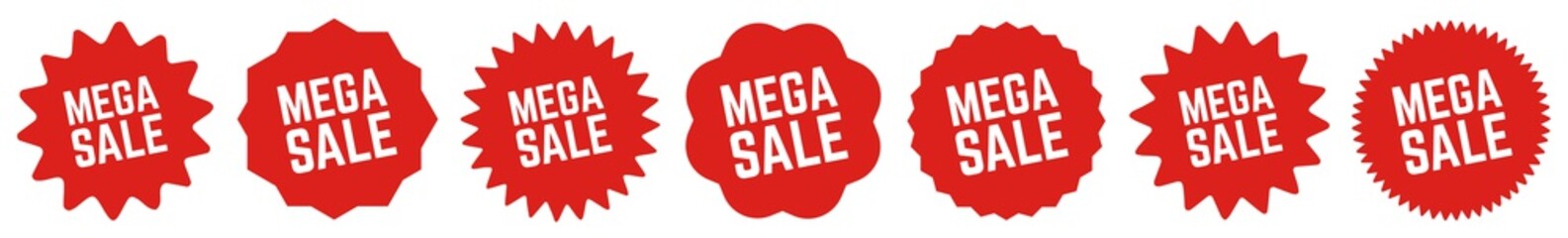 Mega Sale Tag Red | Icon | Sticker | Deal Label | Variations