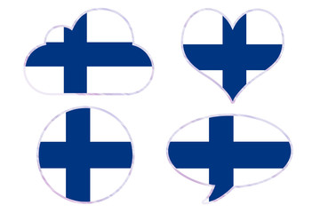Fototapeta premium Finland flag in different shapes