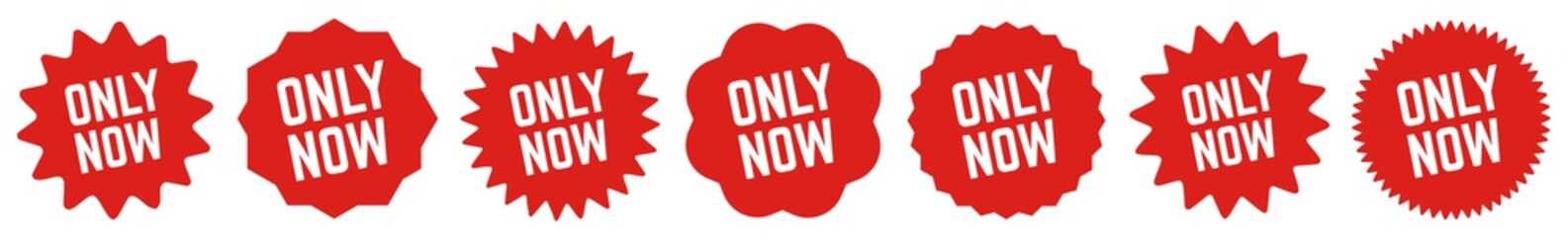 Only Now Tag Red | Icon | Sticker | Deal Label | Variations