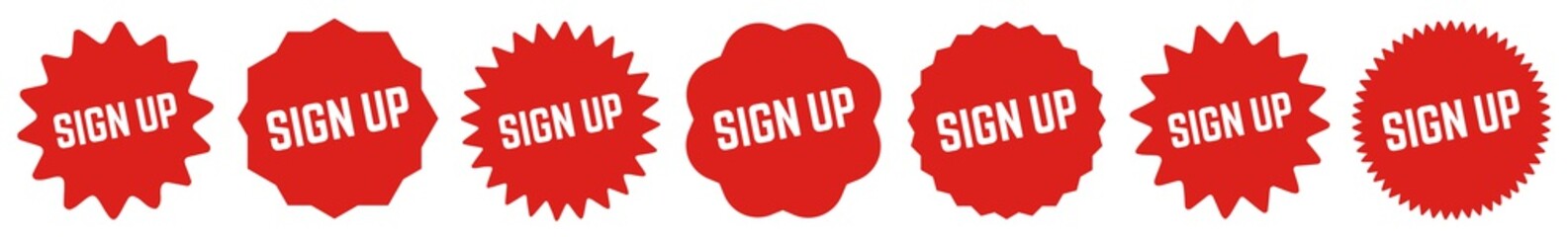 Sign Up Tag Red | Icon | Sticker | Deal Label | Variations