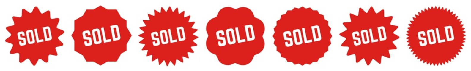 Sold Tag Red | Icon | Sticker | Deal Label | Variations