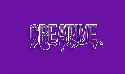 Creative Calligraphic line art Text banner poster vector illustration Design.