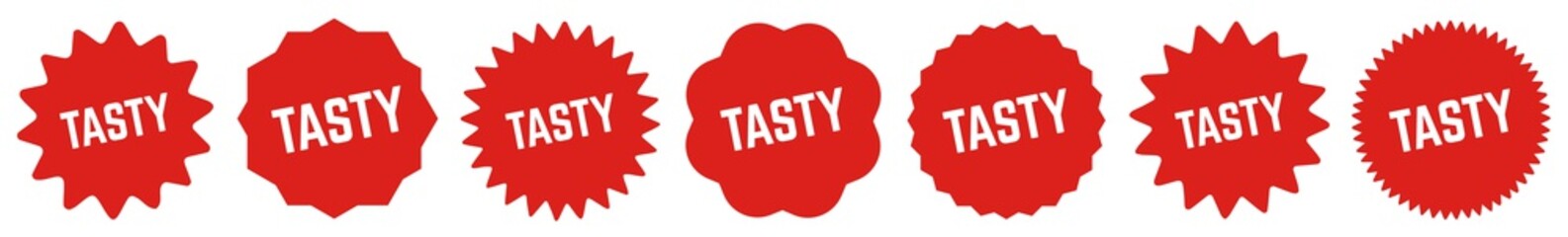 Tasty Tag Red | Icon | Sticker | Deal Label | Variations