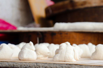 White tender bun waited to be steam.