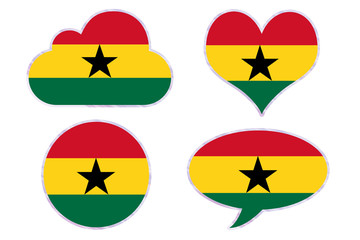Ghana flag in different shapes