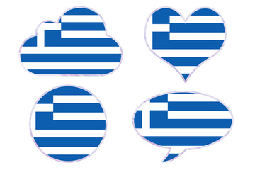 Obraz premium Greece flag in different shapes