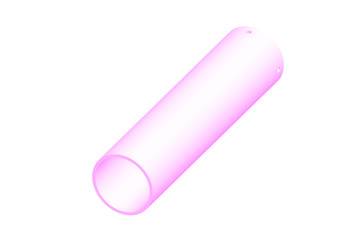 Pink hollow cylinder on a white background
